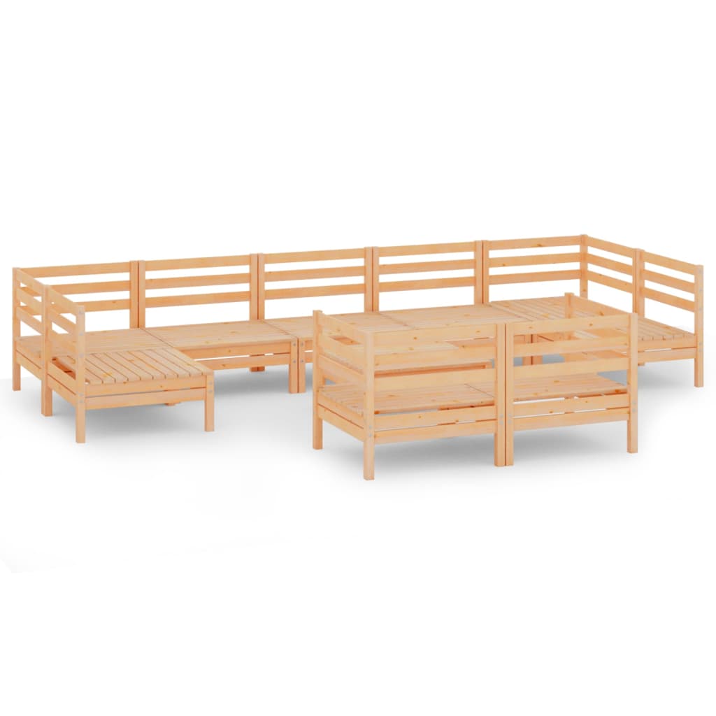 10-tlg. Garten-Lounge-Set Massivholz Kiefer